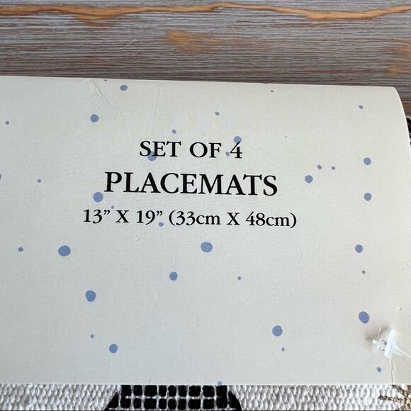 Set of Four Cream Placemats With Pattern of Varied Green Pine Trees - NWT - Picture 3 of 7